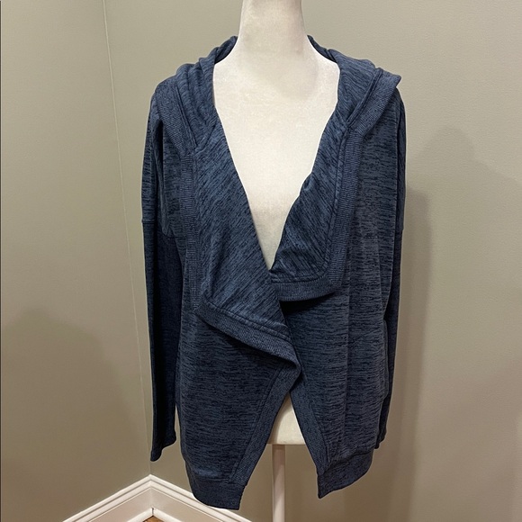 Athleta Blissful Wrap Hooded Heathered Sweater Cardigan size XS - Picture 1 of 10